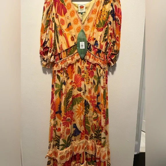 FARM Rio Yellow Tapestry Maxi Dress - Picture 4 of 4